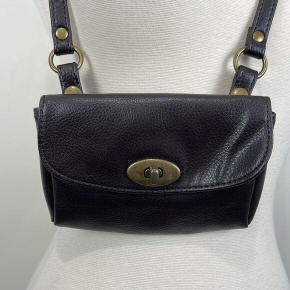 Dark Brown Mini Shoulder Bag Purse Clasp Crossbody Accessories - Picture 2 of 4